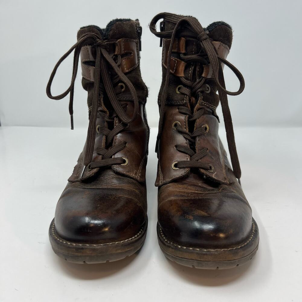 Dromedaris Boots Women's 39 Kara Chocolate Print Leather AJN19 Steam Punk - Picture 12 of 13